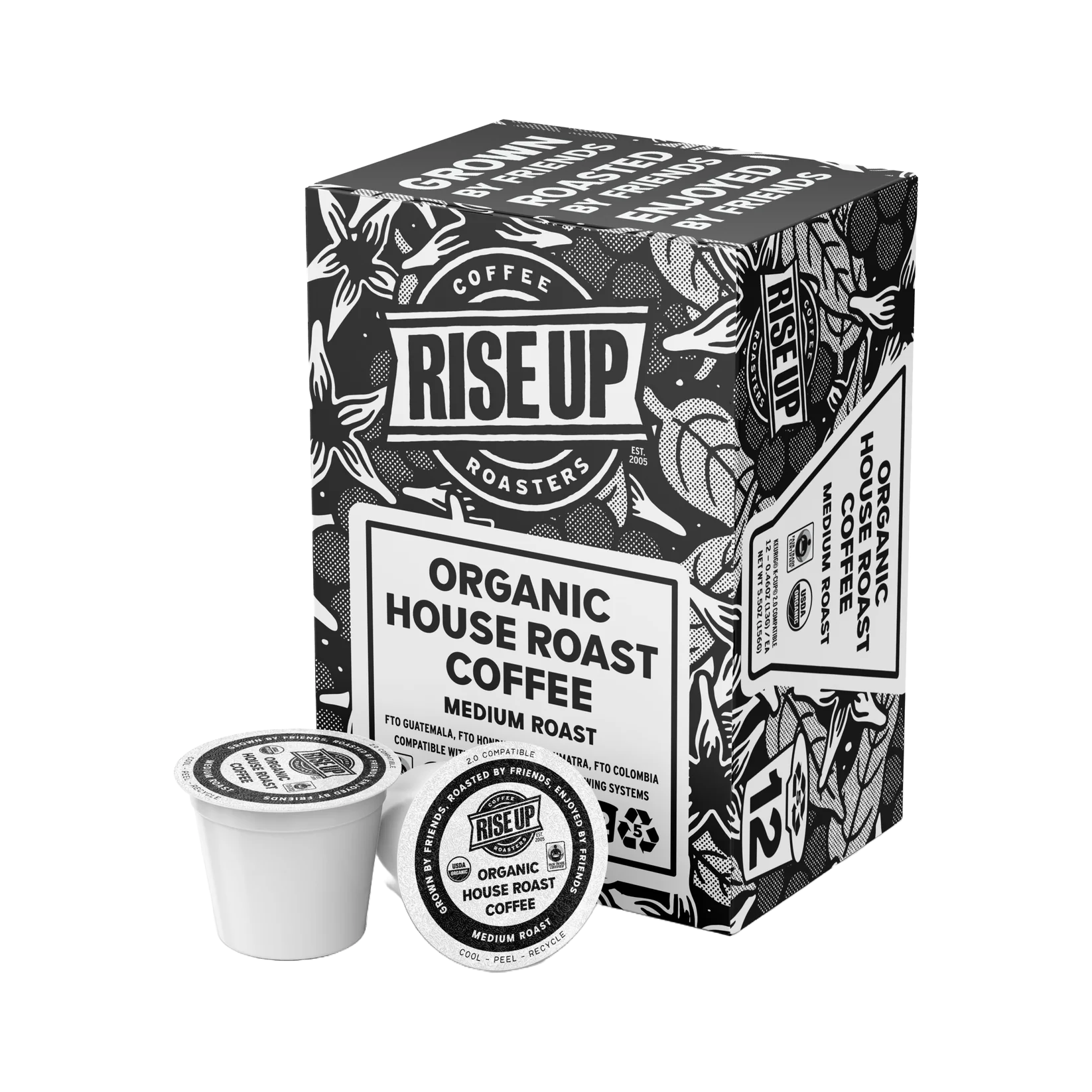 Rise Up Organic House Roast Recyclable Coffee Pods